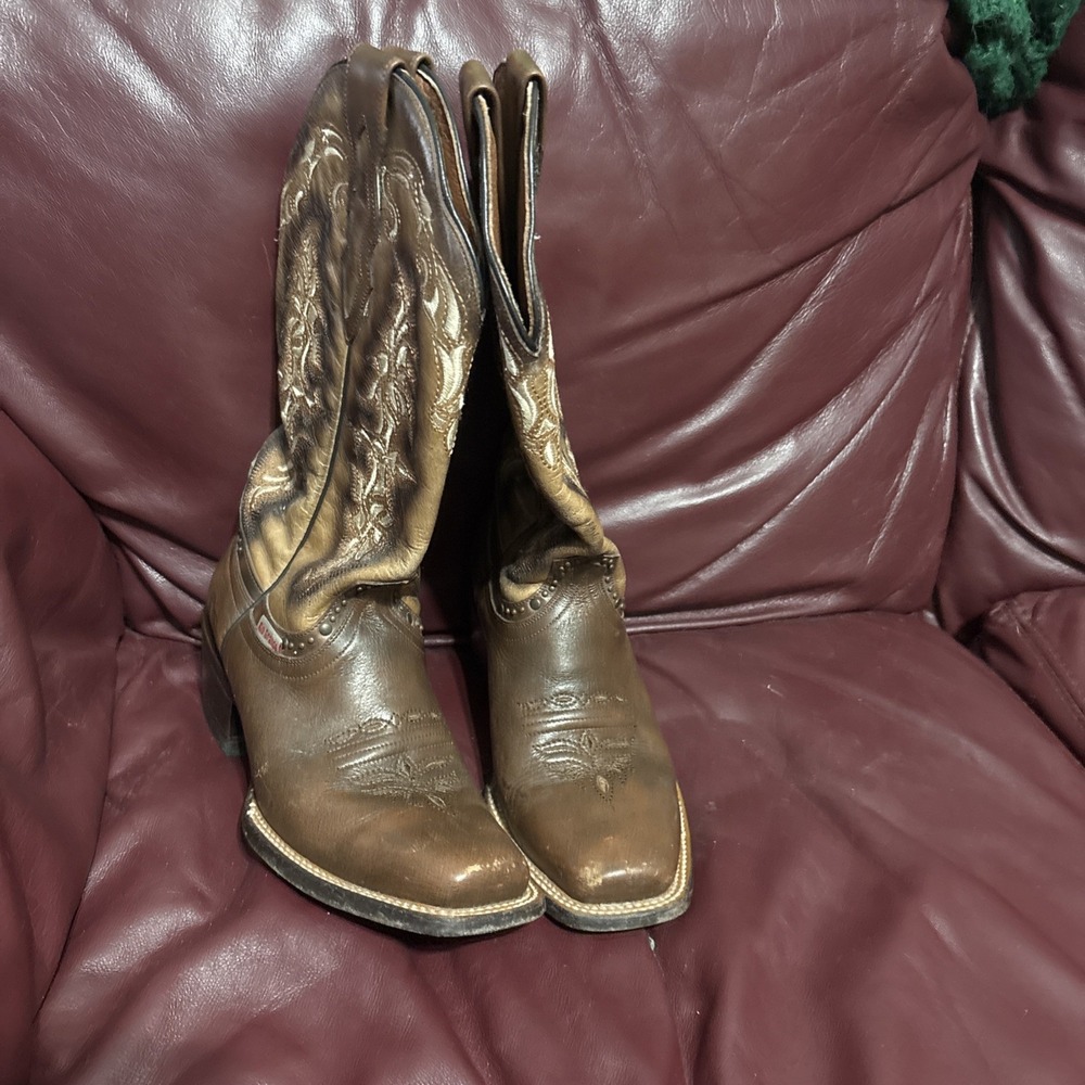 Rio Grande Gran Brown Leather Western Work Boots Men's Sz 24 Women Sz 7.5